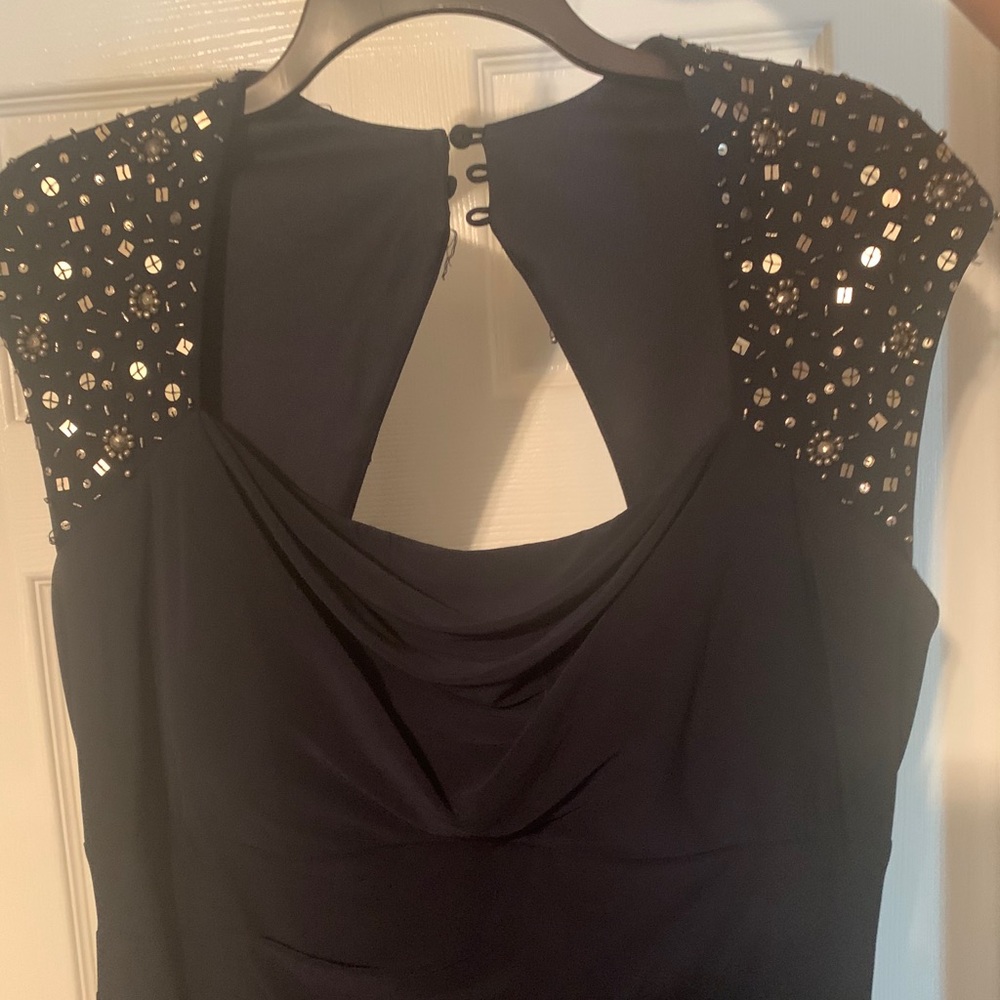 Navy floor length formal dress